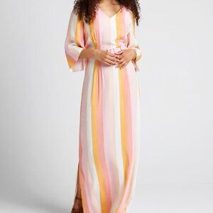 ModCloth x Collectif Sorbet Soiree Stripe Maxi Dress Sz Medium